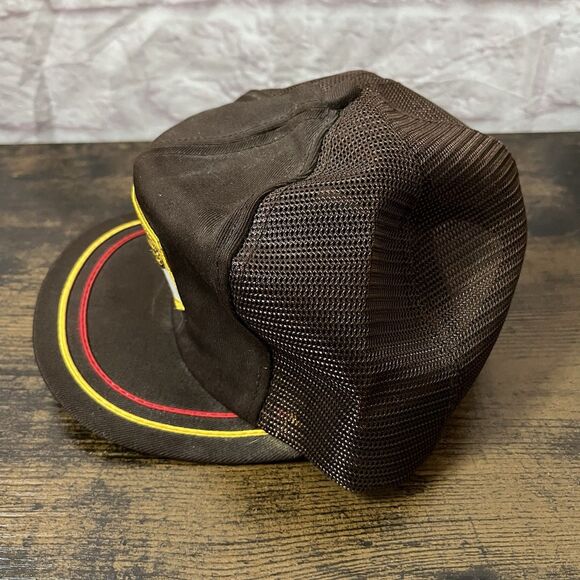 Vtg Super Crost Seeds Corn K Brand Patch Snapback Trucker Cap Brown 50 Years - Picture 3 of 5